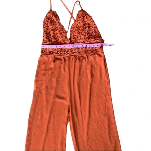 Gorgeous Blashe Orange Wide Leg Open Back Jumpsuit - Picture 7 of 12